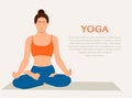 Woman doing Siddhasana or Meditation Pose Illustration