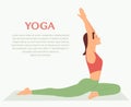 Woman doing yoga, pigeon kapotasana Vector Illustration