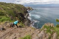 Woman Practicing Yoga on the Maui Coast Royalty Free Stock Photo