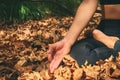 Woman practicing yoga in various poses (asana)