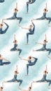 Woman Practicing Yoga in Various Poses Royalty Free Stock Photo