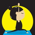 woman practicing yoga in warrior pose. Vector illustration decorative design Royalty Free Stock Photo