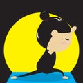 woman practicing yoga in warrior pose. Vector illustration decorative design Royalty Free Stock Photo