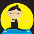 woman practicing yoga in warrior pose. Vector illustration decorative design Royalty Free Stock Photo