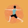 woman practising yoga in revolved side angle pose. Vector illustration decorative design Royalty Free Stock Photo
