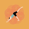 woman practising yoga. Vector illustration decorative design