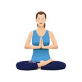 woman practising yoga. Vector illustration decorative design