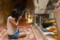 Woman praying Buddha Royalty Free Stock Photo