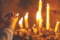 Woman praying in church Royalty Free Stock Photo