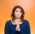 Woman praying Royalty Free Stock Photo