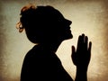 Woman Praying Silhouette Royalty Free Stock Photo