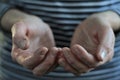 Woman Praying to god stock photo