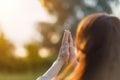 A woman prays