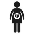 Woman pregnancy and miscarriage icon