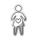 Woman pregnancy silhouette isolated icon