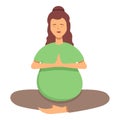 Woman pregnant relax time icon cartoon vector. Yoga meditation group Royalty Free Stock Photo