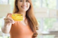 Woman is prepare for shopping with a credit card