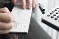 Woman prepare writing a check Royalty Free Stock Photo