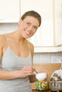 Woman preparing coffee