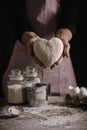 Woman preparing dough with love Royalty Free Stock Photo