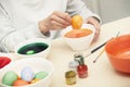 Woman preparing Easter eggs Royalty Free Stock Photo