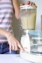 Woman preparing frappe