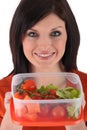 Woman preparing salad Royalty Free Stock Photo