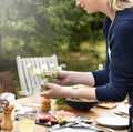 Woman Preparing Table Dinner Concept Royalty Free Stock Photo