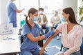 Woman Preparing To Get Vaccinated Against Covid-19 Royalty Free Stock Photo