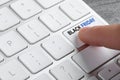 Woman pressing Black Friday button on computer keyboard. Online shopping Royalty Free Stock Photo