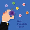 Illustration vector graphic of Ethereum Coin As Non Fungible Token Royalty Free Stock Photo