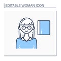 Woman professor line icon