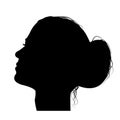 Woman profile with hair in a bun