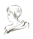 Woman profile sketch