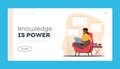 Woman Programmer Make Site or Web Interface Project Landing Page Template. Female Character Website Developer Royalty Free Stock Photo