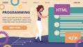 Woman Programmer Make Site Web Interface Project Royalty Free Stock Photo