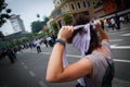 Woman in the protest