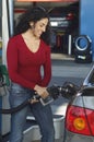 Woman Pumping Gas Into Car Royalty Free Stock Photo