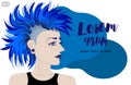 Woman punk with multi-colored hair. Subculture. Style avatar. Vector illustration Royalty Free Stock Photo