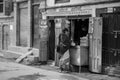 A Woman Purchasing Meat at a Meat Shop in Kathmandu