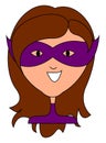 Woman with purple mask, illustration, vector