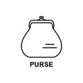 woman purse icon. Element of women accessories with names icon for mobile concept and web apps. Thin line woman purse icon can be