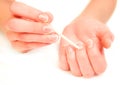 Woman pushing cuticles Royalty Free Stock Photo