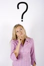 Woman with a Question Royalty Free Stock Photo