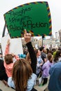 Woman Raises Sign At Atlanta March For Our Lives Event Royalty Free Stock Photo