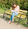 Woman read a magazine Royalty Free Stock Photo