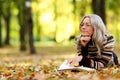 Woman read in park