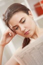 Woman reading business newspaper Royalty Free Stock Photo