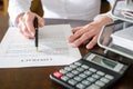 Woman reading a car purchase contract Royalty Free Stock Photo