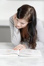 Woman reading cookery book Royalty Free Stock Photo